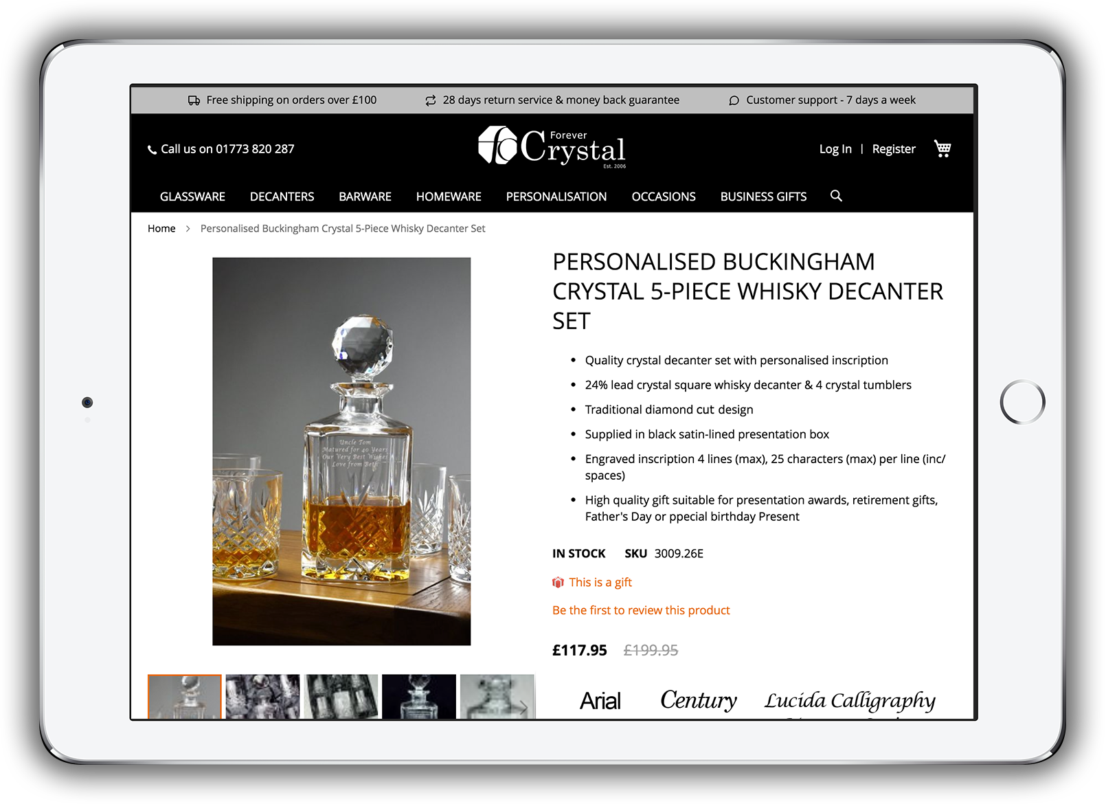 Forever Crystal Product page Forever Crystal - Personalisation